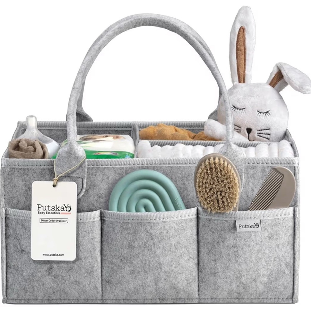 Putska x Gray Baby Diaper Caddy Organizer